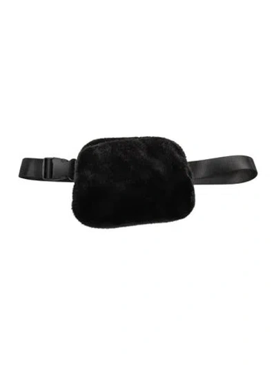 Pre-owned The Cashmere Project Faux Fur Belt Bag In Black