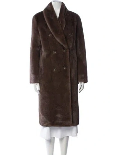 Pre-owned The Cashmere Project Faux Fur Coat W/ Tags In Brown