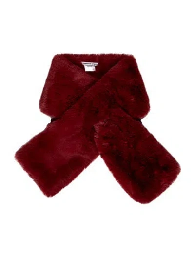 Pre-owned The Cashmere Project Faux Fur Scarf In Red