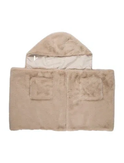 Pre-owned The Cashmere Project Faux Fur Shawl W/ Tags In Neutral