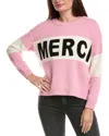The Cashmere Project Merci Tricolor Cashmere Sweater In Pink