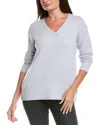 The Cashmere Project Oversized Plush V-neck Cashmere Sweater In Blue