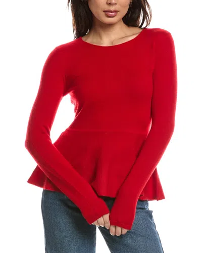 The Cashmere Project Peplum Cashmere Top In Red