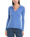 The Cashmere Project Polo Cashmere Sweater In Blue