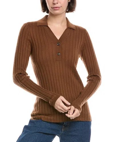 The Cashmere Project Polo Cashmere Sweater In Brown