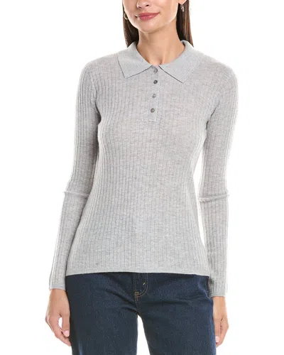The Cashmere Project Polo Cashmere Sweater In Gray