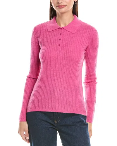 The Cashmere Project Polo Cashmere Sweater In Pink