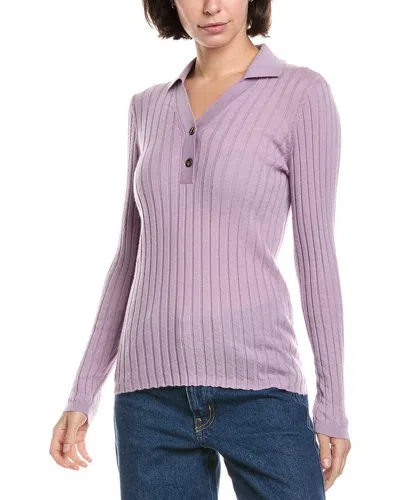 The Cashmere Project Polo Cashmere Sweater In Purple