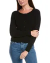 The Cashmere Project Ribbed Button Cashmere Cardigan In Black
