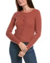 The Cashmere Project Ribbed Button Cashmere Cardigan In Brown