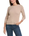 The Cashmere Project Ruched Sleeve Cashmere Sweater In Neutral