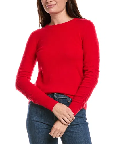 The Cashmere Project Ruched Sleeve Cashmere Sweater In Red