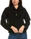 The Cashmere Project Sailor Collar Cashmere Pullover In Black