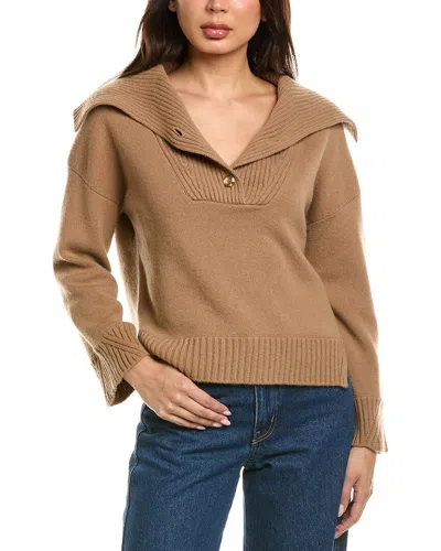 The Cashmere Project Sailor Collar Cashmere Pullover In Brown