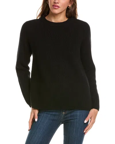 The Cashmere Project Shaker Crewneck Cashmere Sweater In Black