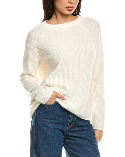 The Cashmere Project Shaker Crewneck Cashmere Sweater In White
