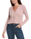 The Cashmere Project Short Button-up Cashmere Cardigan In Pink