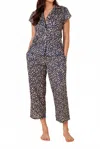 The Cat's Pajamas Collette Voile Capri Pajama Set In Blue In Blue