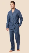 The Cat's Pajamas Flannel Pajama Set In Blue