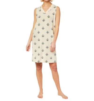 The Cat's Pajamas Pima Knit Nightgown In Queen Bee In Multi