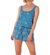 The Cat's Pajamas Stevie Pima Knit Romper In Blue In Blue