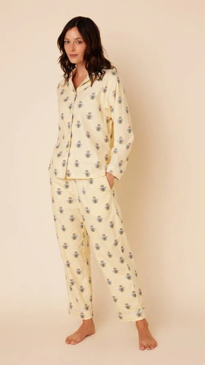 The Cat's Pajamas Flannel Pajamas In Queen Bee Honey