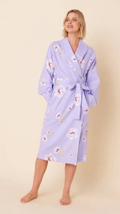 The Cat's Pajamas Flannel Shawl Collar Robe In Isabella