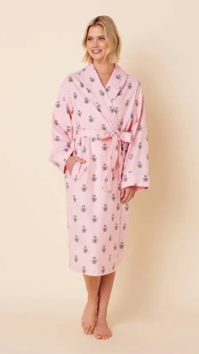 The Cat's Pajamas Flannel Shawl Collar Robe In Multi