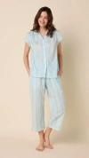The Cat's Pajamas Lightweight Cropped Pajama Set In Blue
