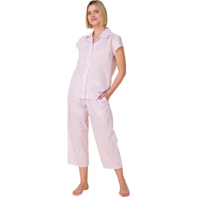 The Cat's Pajamas Luxe Pima Capri Floral Set In Pink