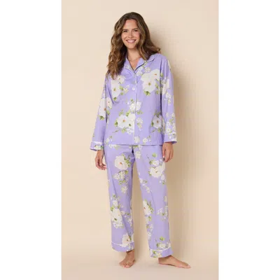 The Cat's Pajamas Luxe Pima Pajama Set In Blue