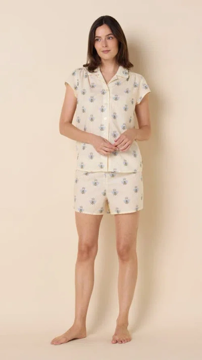 The Cat's Pajamas Luxe Pima Short Set In White