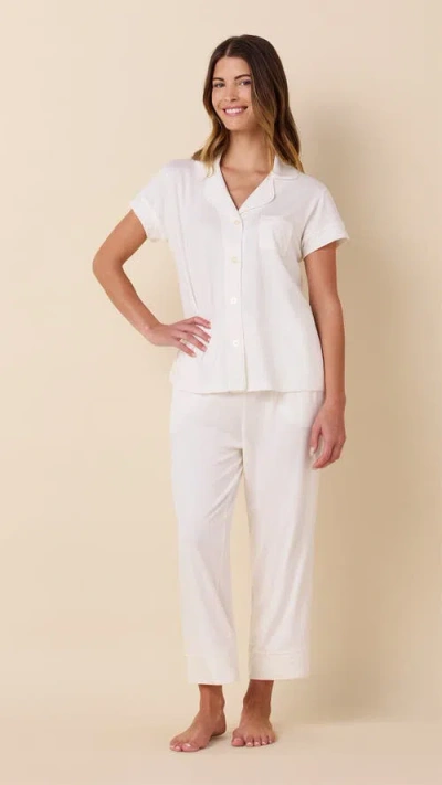 The Cat's Pajamas Pima Knit Capri Set In Black