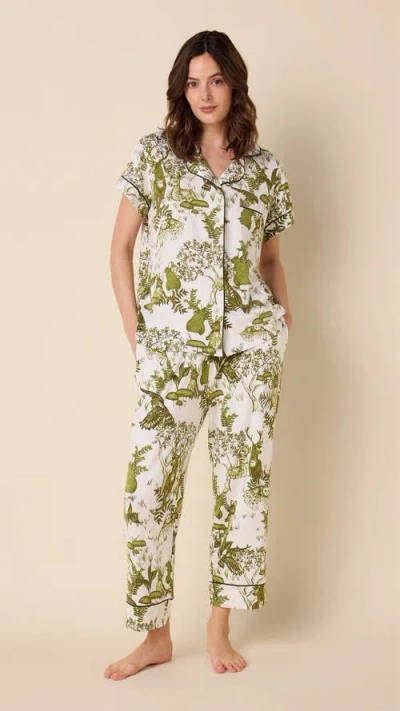 The Cat's Pajamas Pima Knit Cropped Pajama Set