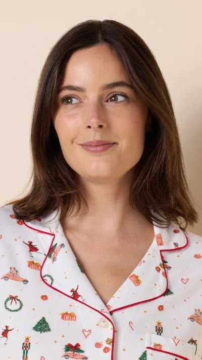 The Cat's Pajamas Pima Knit Cropped Pajama Set