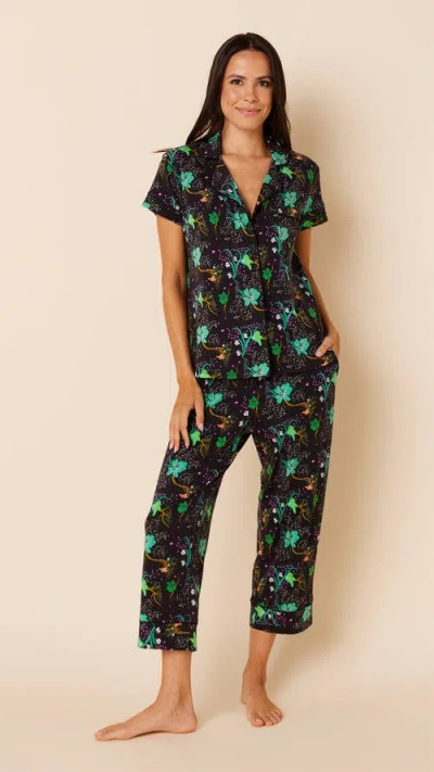 The Cat's Pajamas Pima Knit Holiday Capri Set In Multi