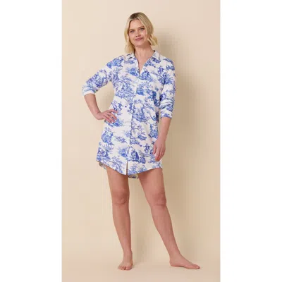 The Cat's Pajamas Pima Knit Night Shirt In Blue