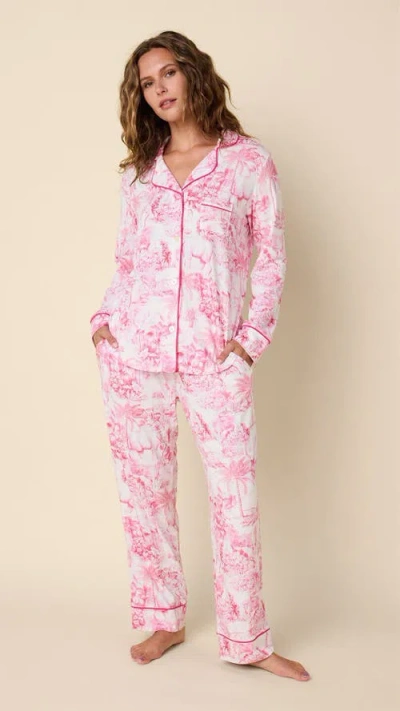 The Cat's Pajamas Pima Knit Pajama Set In Pink