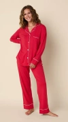 The Cat's Pajamas Pima Knit Pajama Set In Red