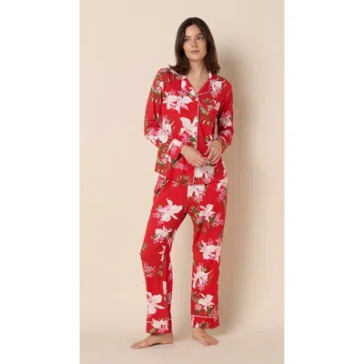 The Cat's Pajamas Pima Knit Pajama Set In Red
