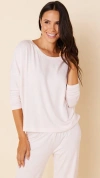 The Cat's Pajamas Pima Knit Pullover Set In White