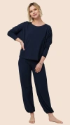 The Cat's Pajamas Pima Knit Pullover Set In Blue