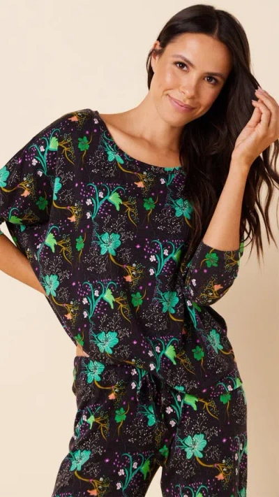 The Cat's Pajamas Pima Knit Pullover Set In Black