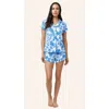 The Cat's Pajamas Pima Knit Short Pajama Set In Blue