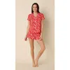 The Cat's Pajamas Pima Knit Short Pajama Set In Multi