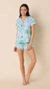 The Cat's Pajamas Pima Knit Short Set In Blue