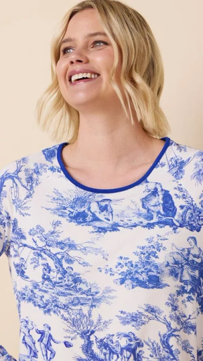 The Cat's Pajamas Pima Knit Simple Set In Blue