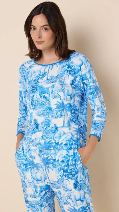 The Cat's Pajamas Pima Knit Simple Set In Blue