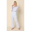 The Cat's Pajamas Pima Knit Simple Set In White