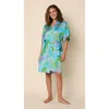 The Cat's Pajamas Silk Kimono Robe In Blue
